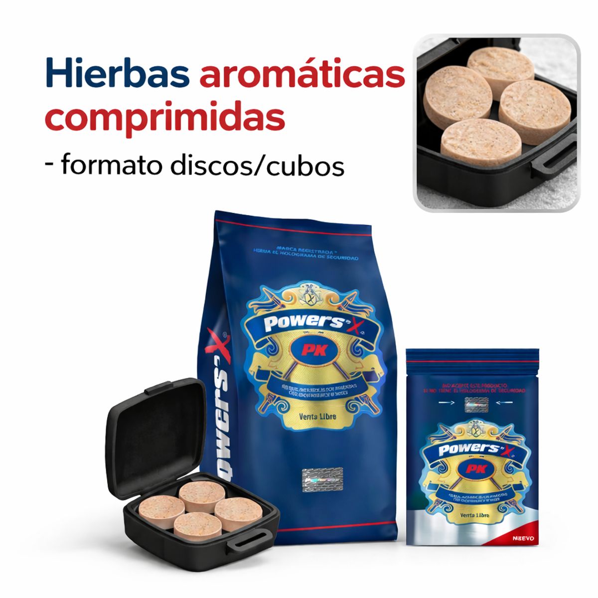 POWERSX - Powers-X Power Sex Gold Hierbas Aromáticas Comprimidas Discos O Cubos