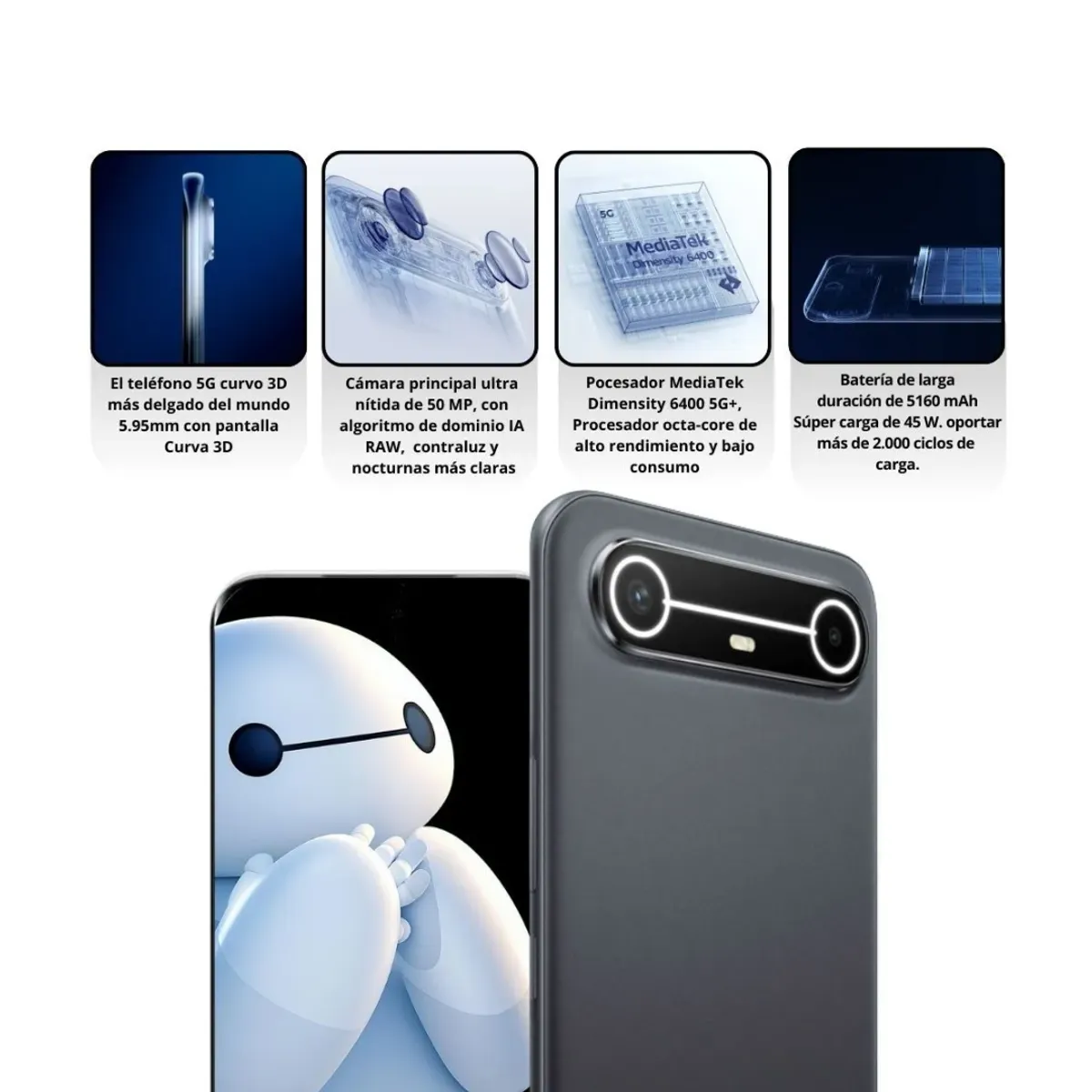 TECNO MOBILE - Celular Tecno Pova Slim 5G 256GB 8RAM Negro