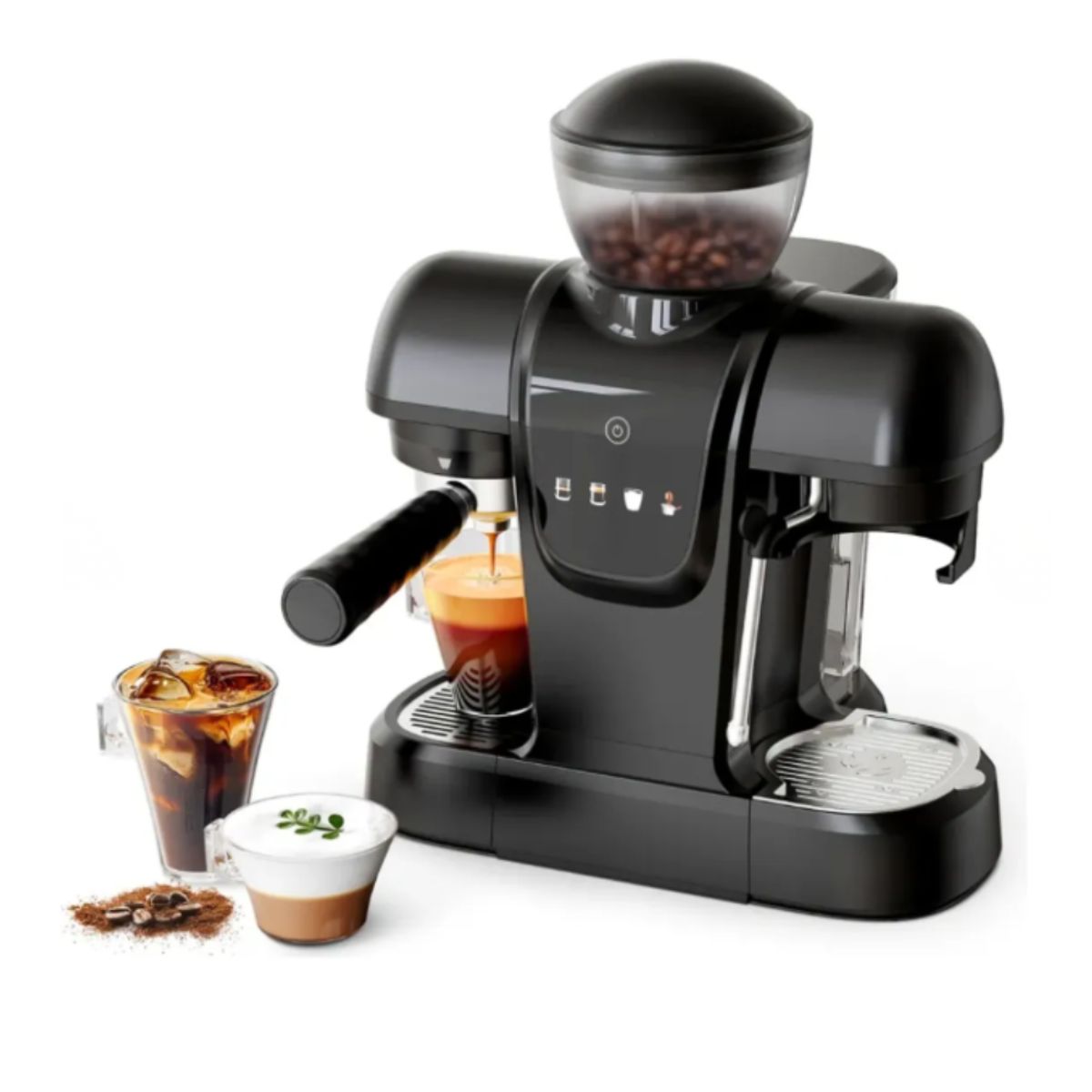 GENERICO - Cafetera Espresso Profesional Con Molino Y Espumador 20 Bar