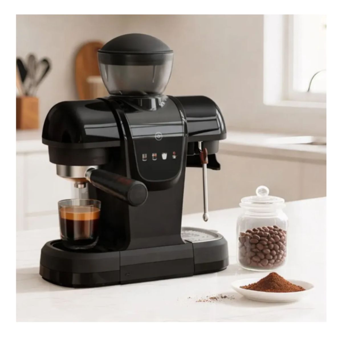 GENERICO - Cafetera Espresso Profesional Con Molino Y Espumador 20 Bar