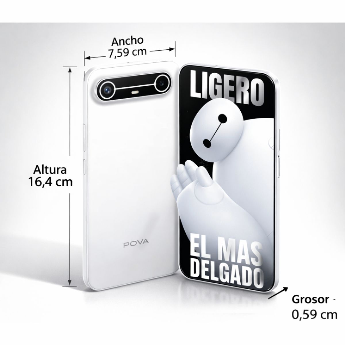TECNO MOBILE - Celular Tecno Pova Slim 5G 256GB 8RAM Blanco