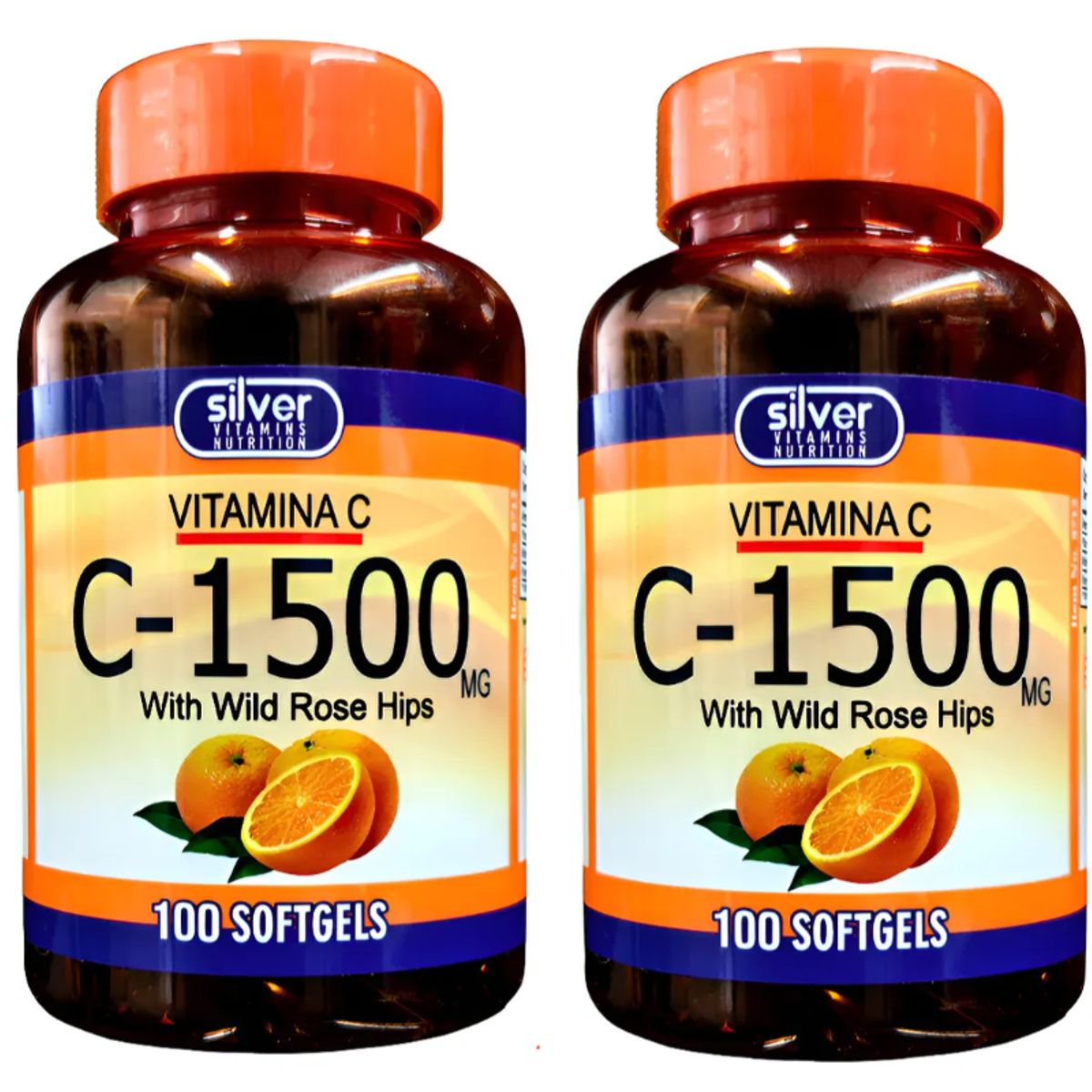 SILVER - VITAMINA C WITH ROSE HIPS/ COMBO X 2 X 100 SOFTGELS C/U / SILVER