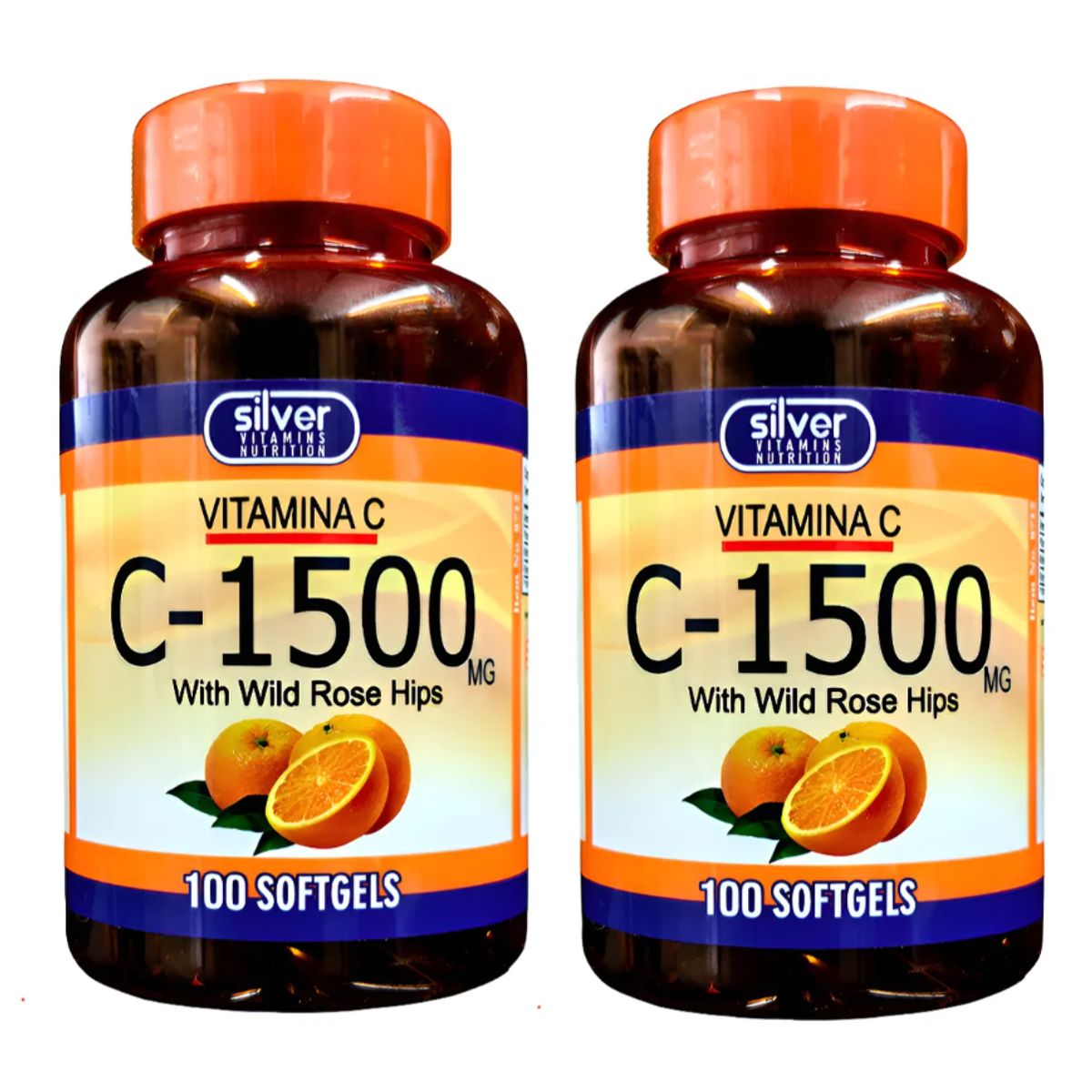 SILVER - VITAMINA C WITH ROSE HIPS/ COMBO X 2 X 100 SOFTGELS C/U / SILVER