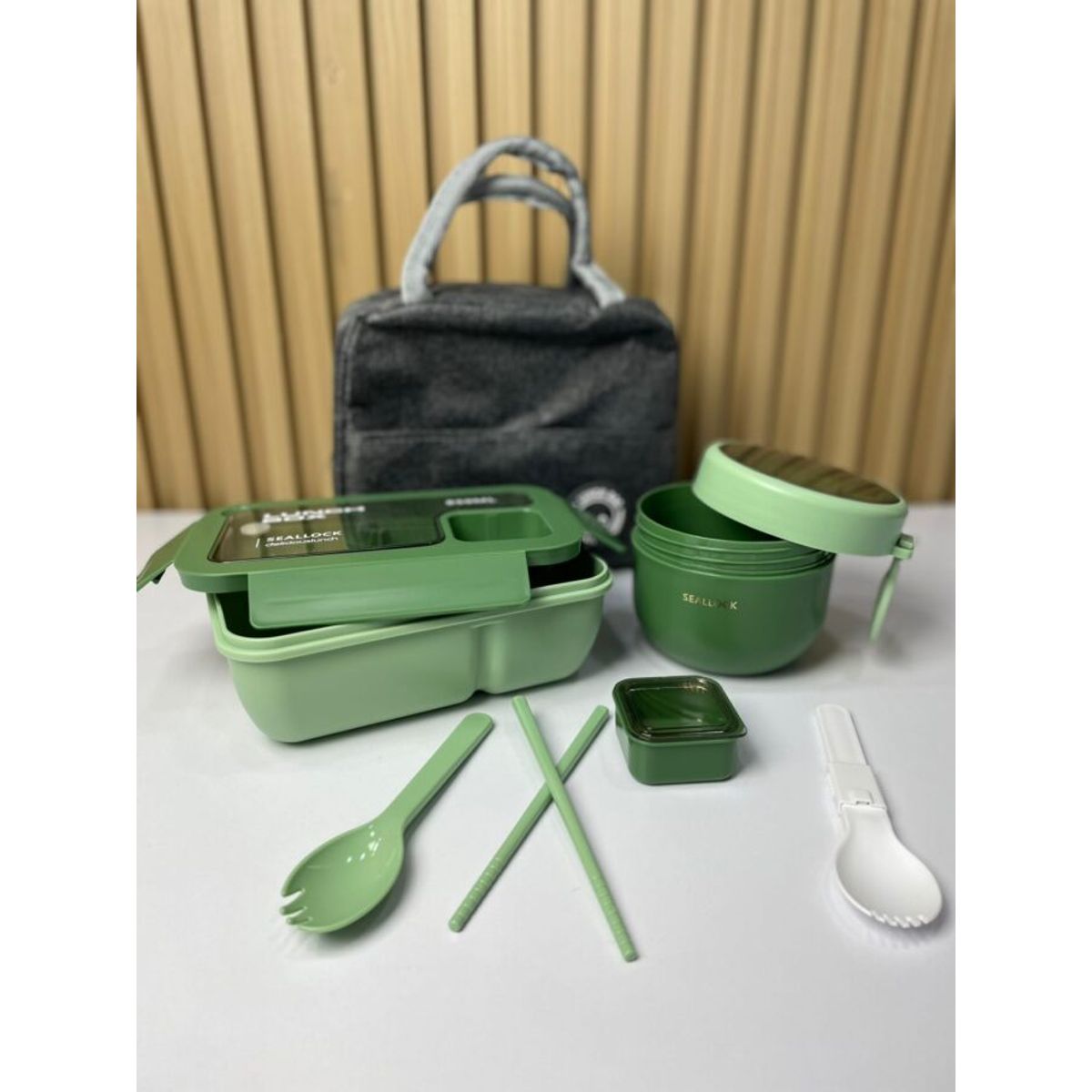 GENERICO - COMBO PORTACOMIDA PLASTICO CUBIERTOS TAZA SOPERA + OBSEQUIO LONCHERA