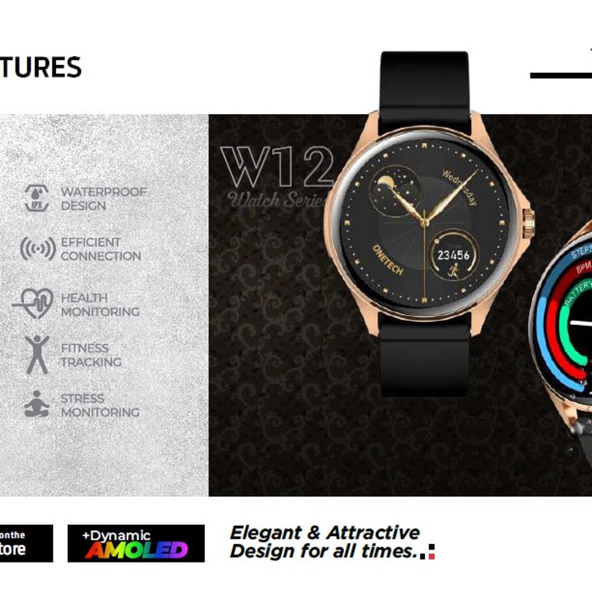 ONE TECH - Smart Watch 47mm con llamadas BT doble correa