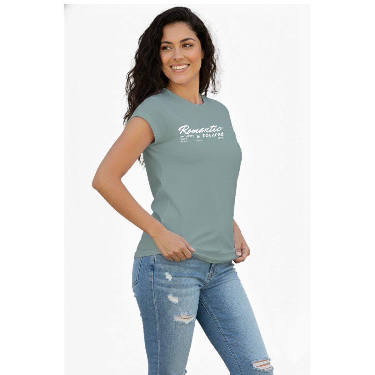 BOCARED - CAMISETA  PARA DAMA CON ESTAMPADO EN COLOR  BLANCO