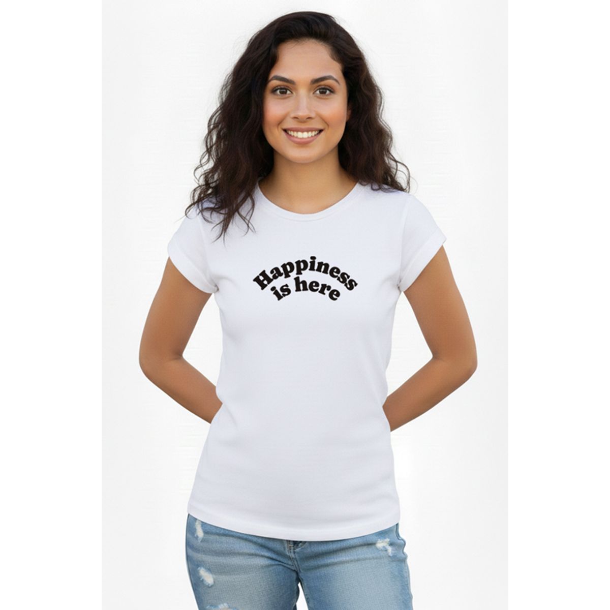 BOCARED - CAMISETA P PARA DAMA CON ESTAMPADO EN COLOR  BLANCO