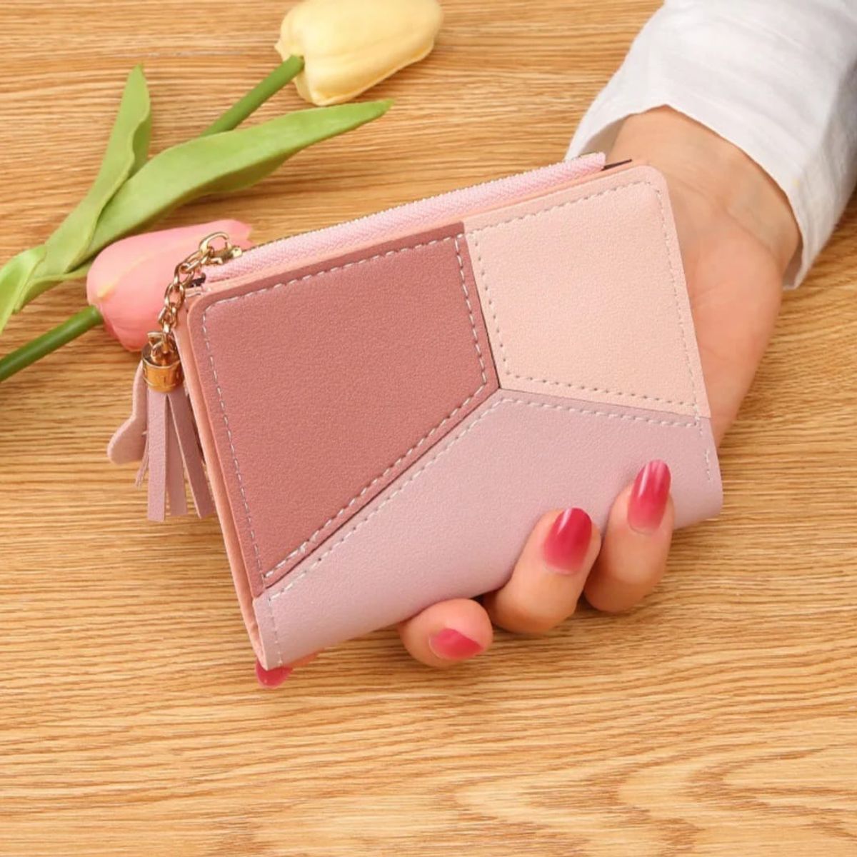 GENERICO - Billetera Cartera Monedero Rosada De Conejo Mujer En Cuero Sintetico De Excelente Calidad