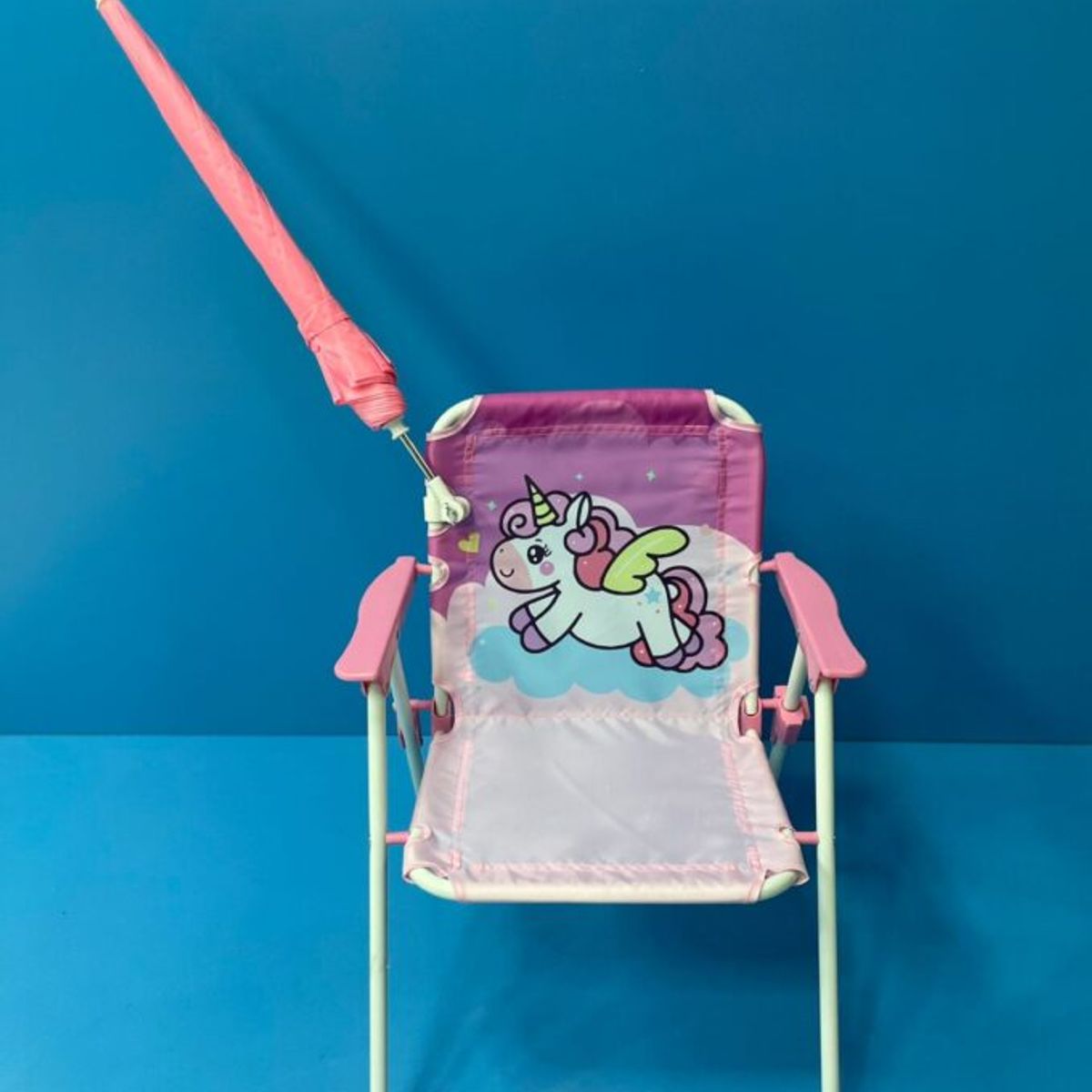 GENERICO - Silla Plegable Infantil Portátil Playacampo con Sombrilla 1 Puesto 150 Kg Plastico