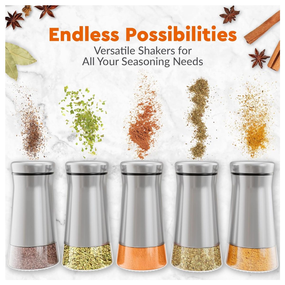 GENERICO - Condimentero Doble Sal Y Pimienta Ajustable En Vidrio Y Acero