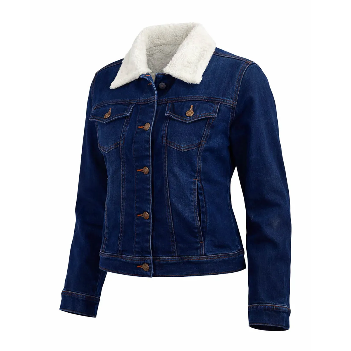 MODA EN CIRCUITO - Chaqueta de Jean Forrada en Ovejero Para Mujer AZUL OSCURO