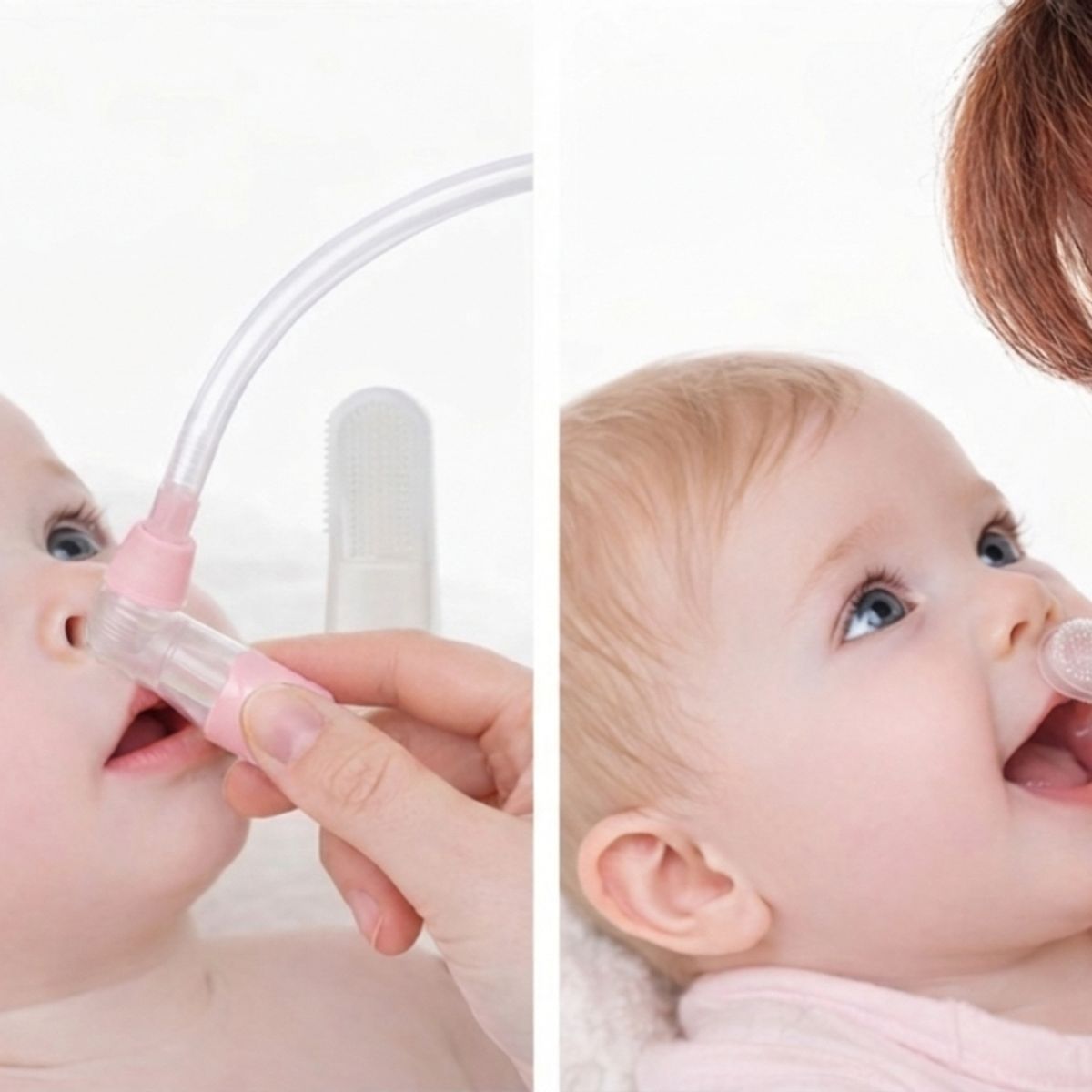 BEBESITOS - Aspirador Nasal Manguera + Dedal De Silicona Para Bebe Rosado