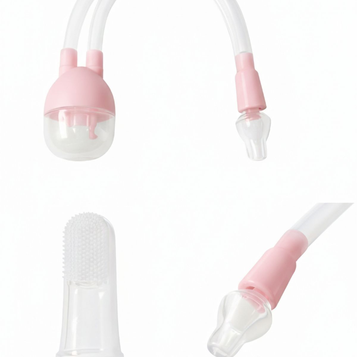 BEBESITOS - Aspirador Nasal Manguera + Dedal De Silicona Para Bebe Rosado