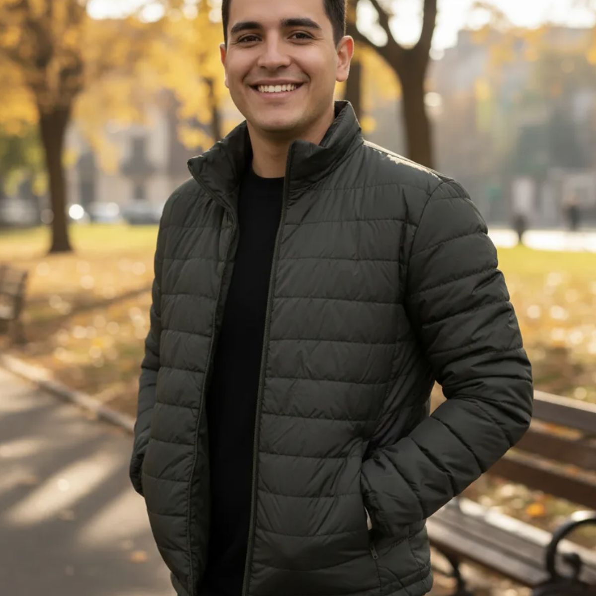 GENERICO - Chaqueta Hombre Invierno Acolchada Impermeable colores varios