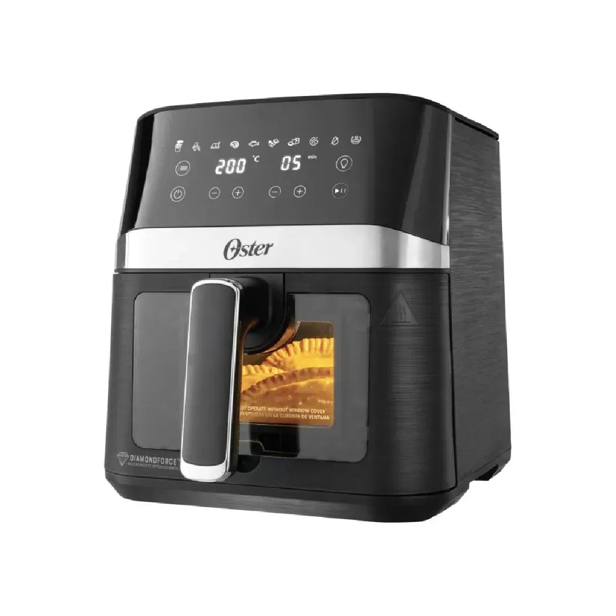 OSTER - Freidora de Aire Digital Oster 4 Litros Negra DiamondForce con Luz Interna