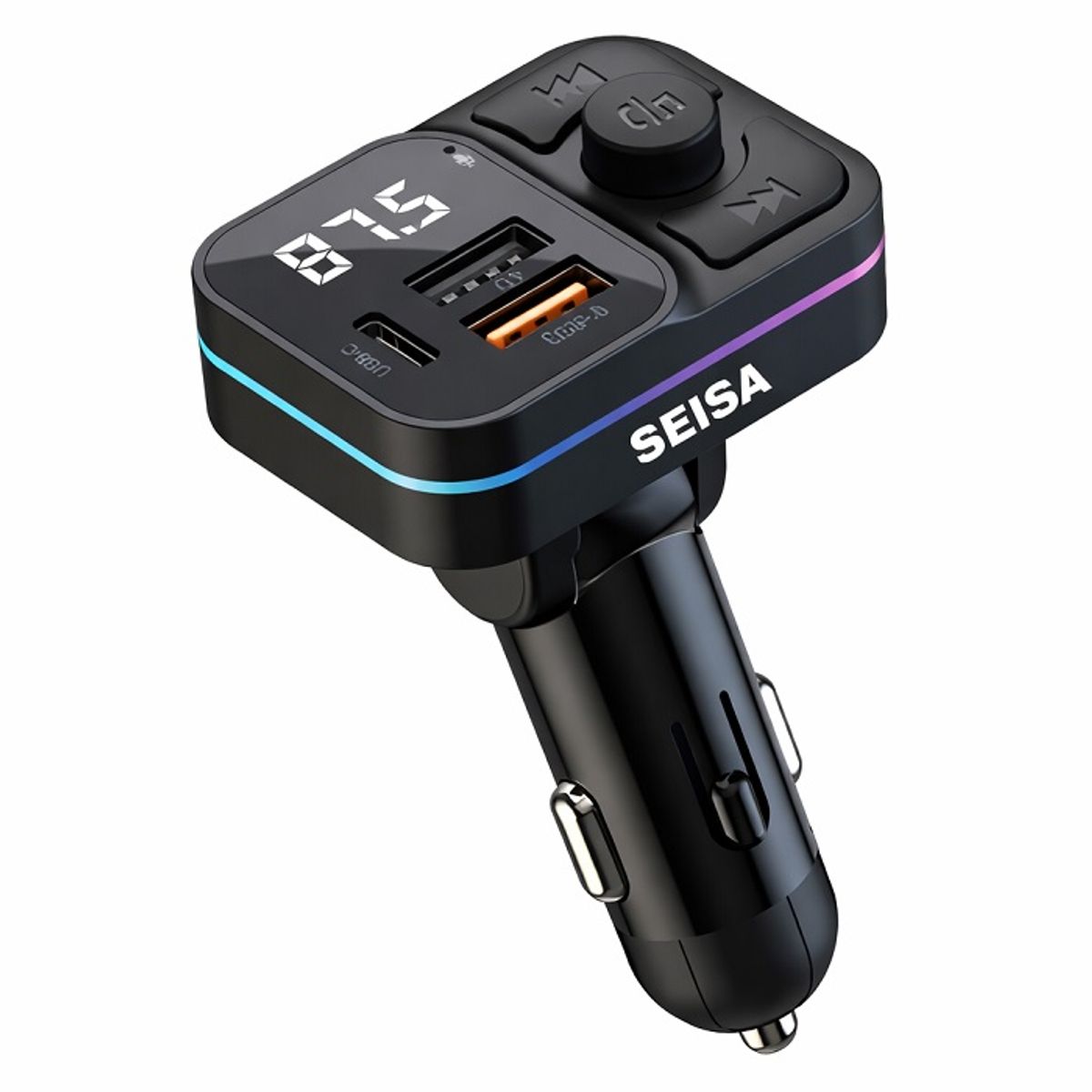 GENERICO - Cargador para Auto Bluetooth con Transmisor FM, Manos Libres, USB, Reproductor MP3 y Carga Rápida