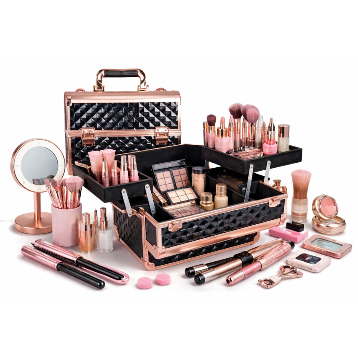 GENERICO - Maletín Profesional de Maquillaje Expandible Portátil