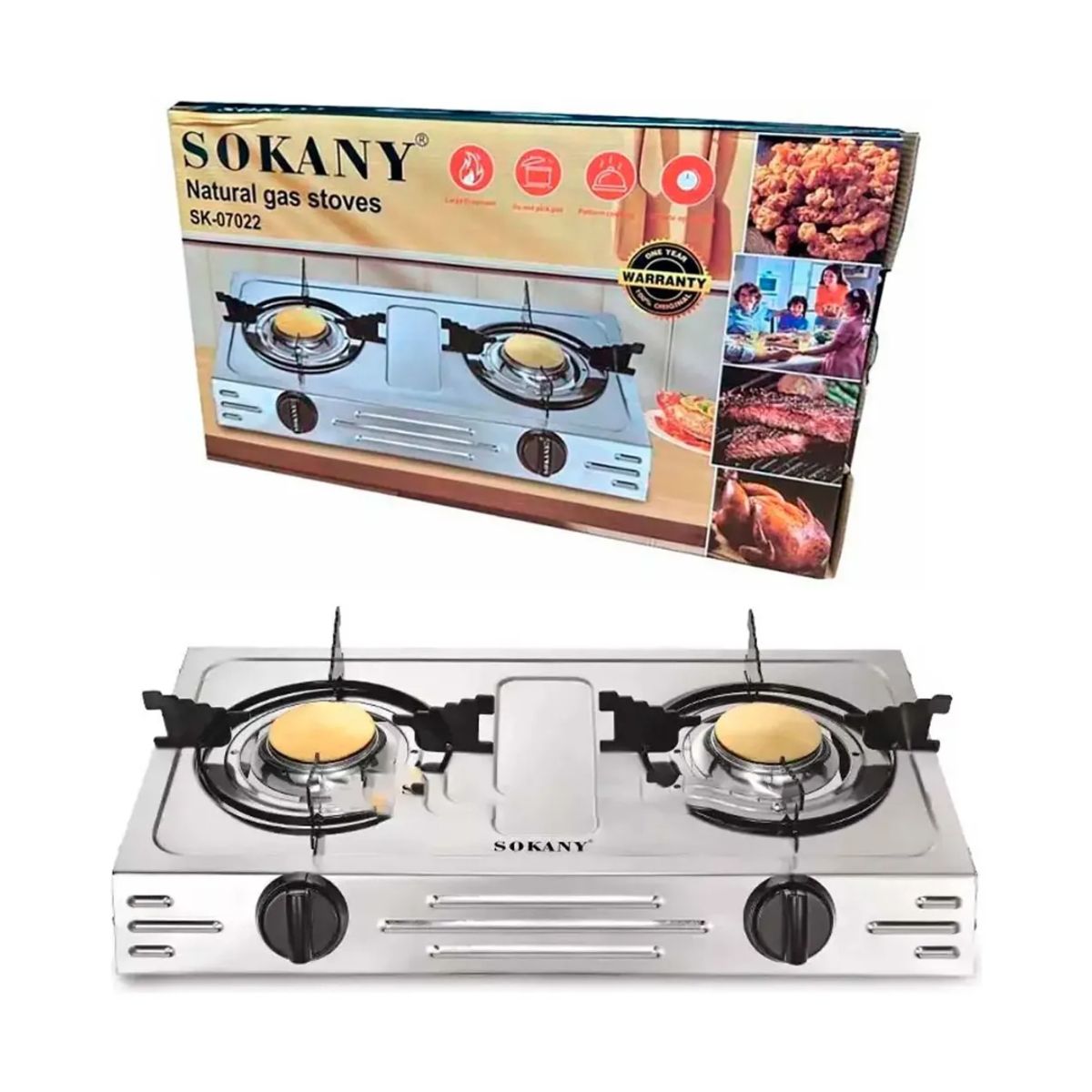 SOKANY - Estufa De Gas Sokany De 2 Hornillas