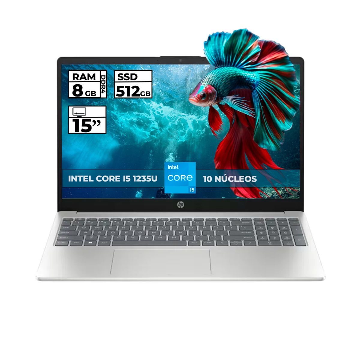 HP - PORTÁTIL HP 15-FD0158LA INTEL I5 1235U 8GB 512GB SSD 15.6 PLATEADO