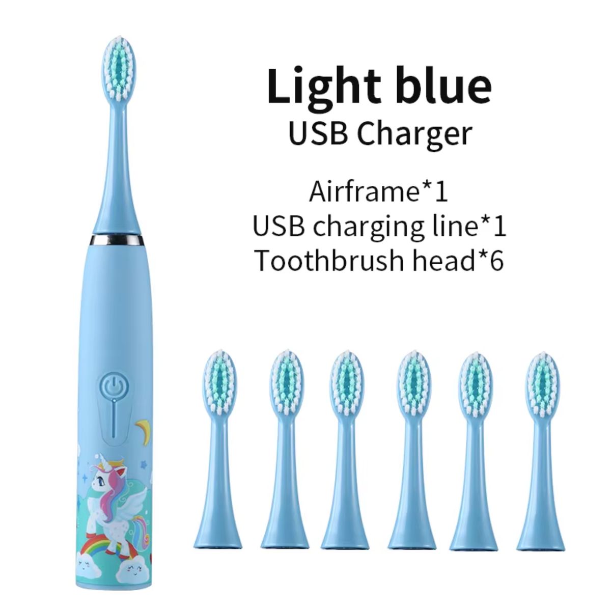 GENERICO - Cepillo de Dientes Eléctrico Sónico USB para Niñas 3 a 15 años