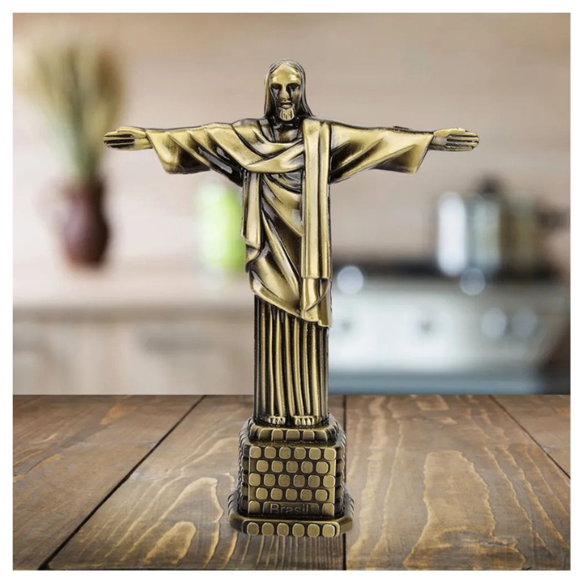 GENERICO - Estatua Cristo Redentor Brasil Maravilla Del Mundo Dorado Oscuro