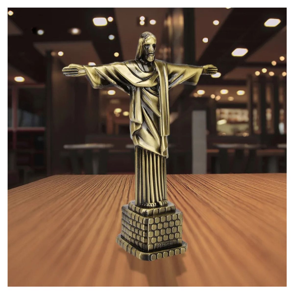 GENERICO - Estatua Cristo Redentor Brasil Maravilla Del Mundo Dorado Oscuro