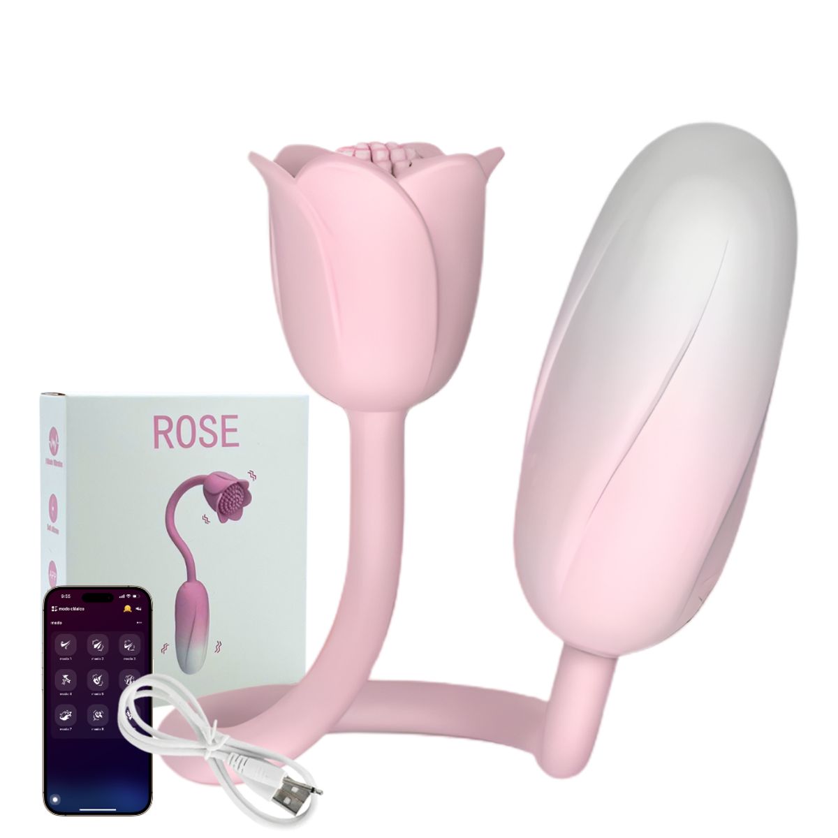 GENERICO - Huevo Vibrador 2 En 1 Usb App Larga Distancia 10 Modos