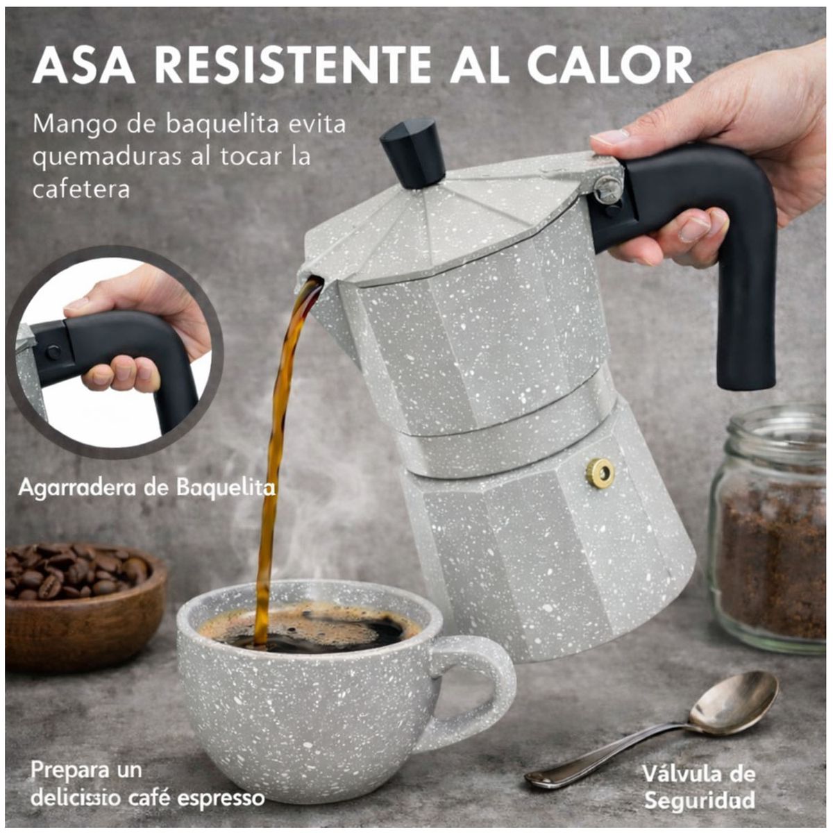 ONE PIXEL - Cafetera Italiana Moka 6 Tazas Espresso (300ml) One Pixel