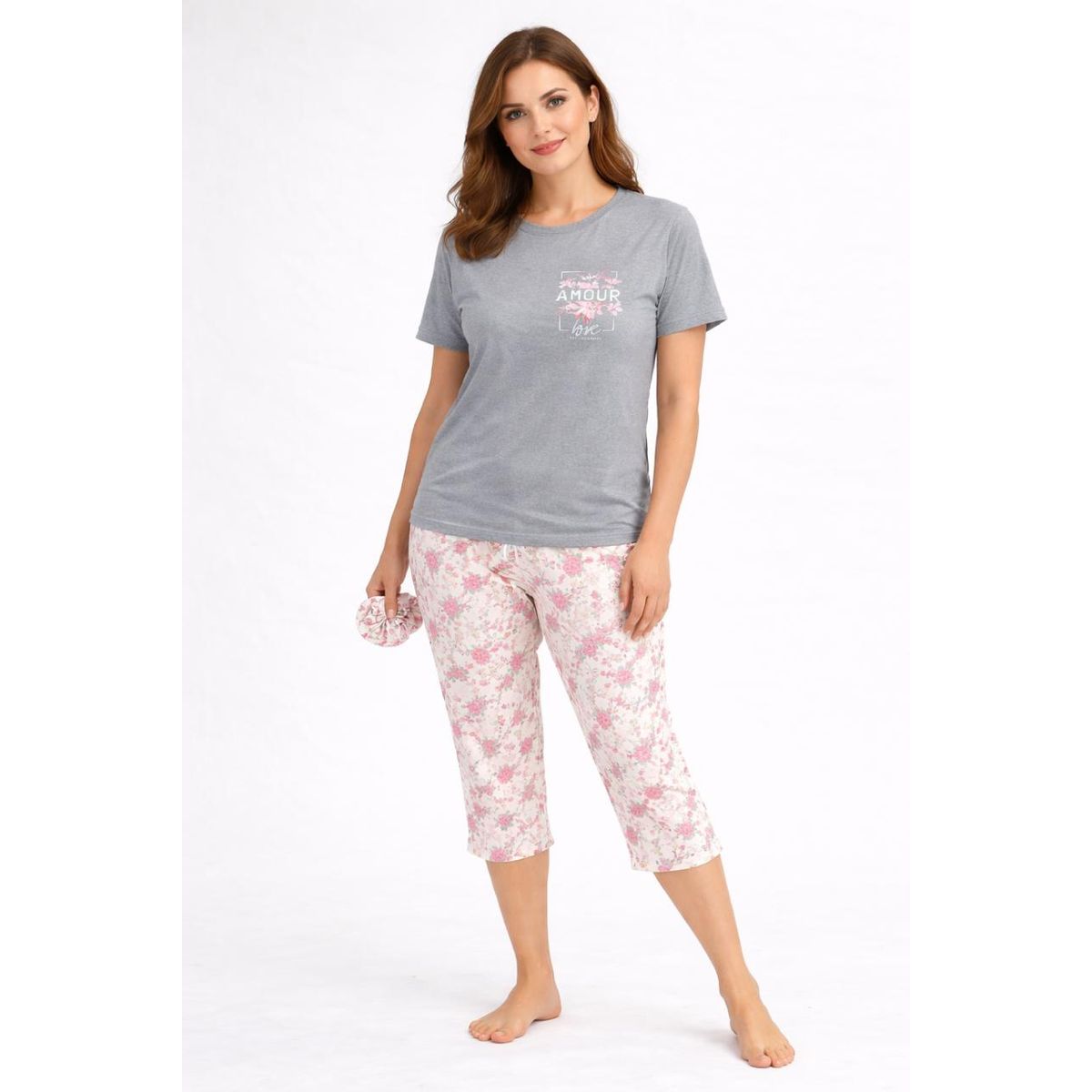 EMPIJAMADAS - Pijama Mujer Pantalon Capri y Camisa Manga Corta