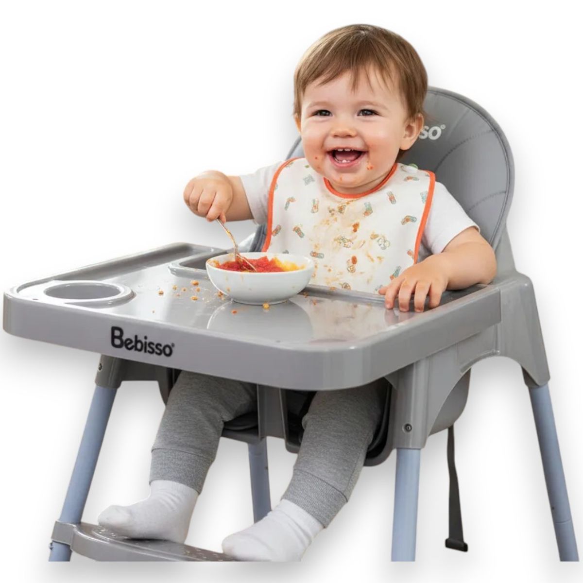 GENERICO - Silla Comedor Para Bebé Bebisso Niño Niña Gris