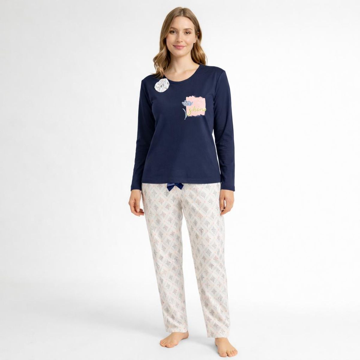 EMPIJAMADAS - Pijama Mujer Pantalon Largo y Camisa Manga Larga