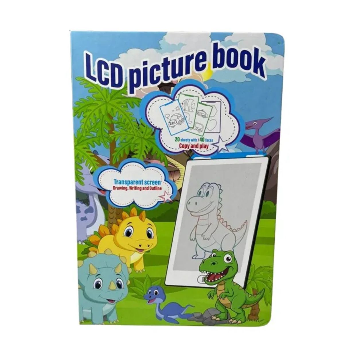 GENERICO - Libro Lcd de Dibujo Dinosaurios para Niños con 40 Paginas