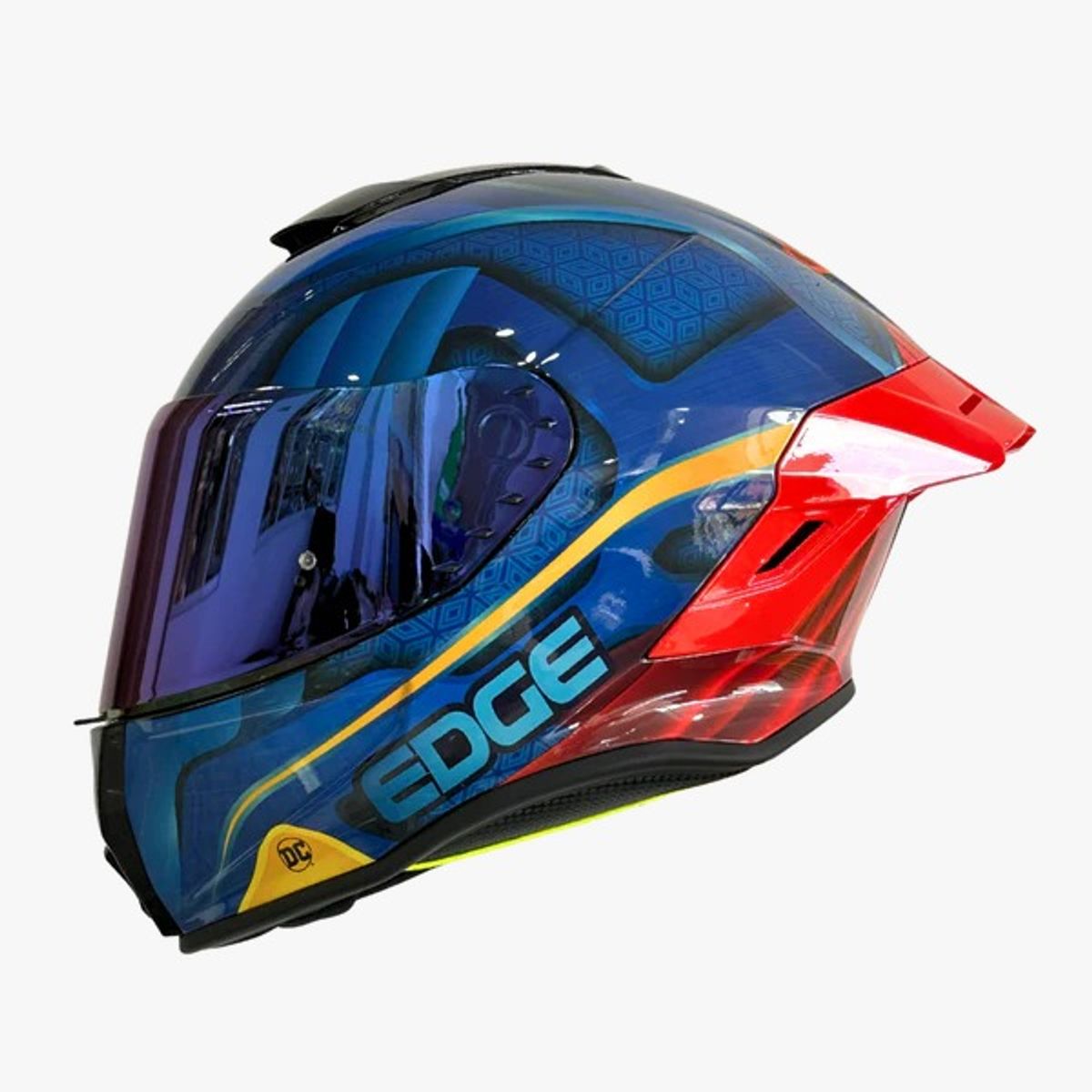 EDGE HELMETS - CASCO EDGE SHANGHAI CERTIFICADO ECE2206 SUPERMAN BRILLO
