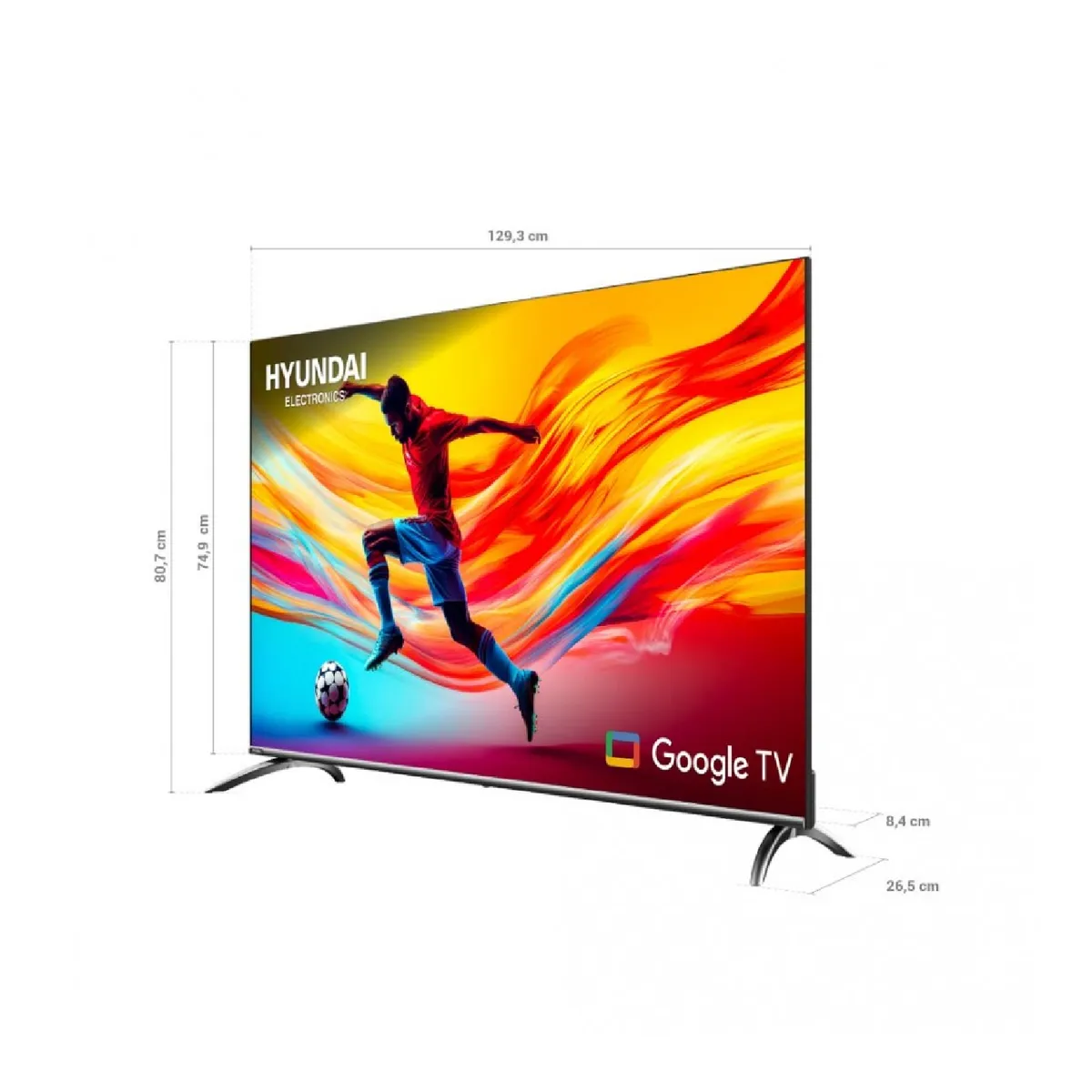 HYUNDAI - Televisor Hyundai 58" 147 cm 4K QLED Smart Google Gris HYLED5813QG