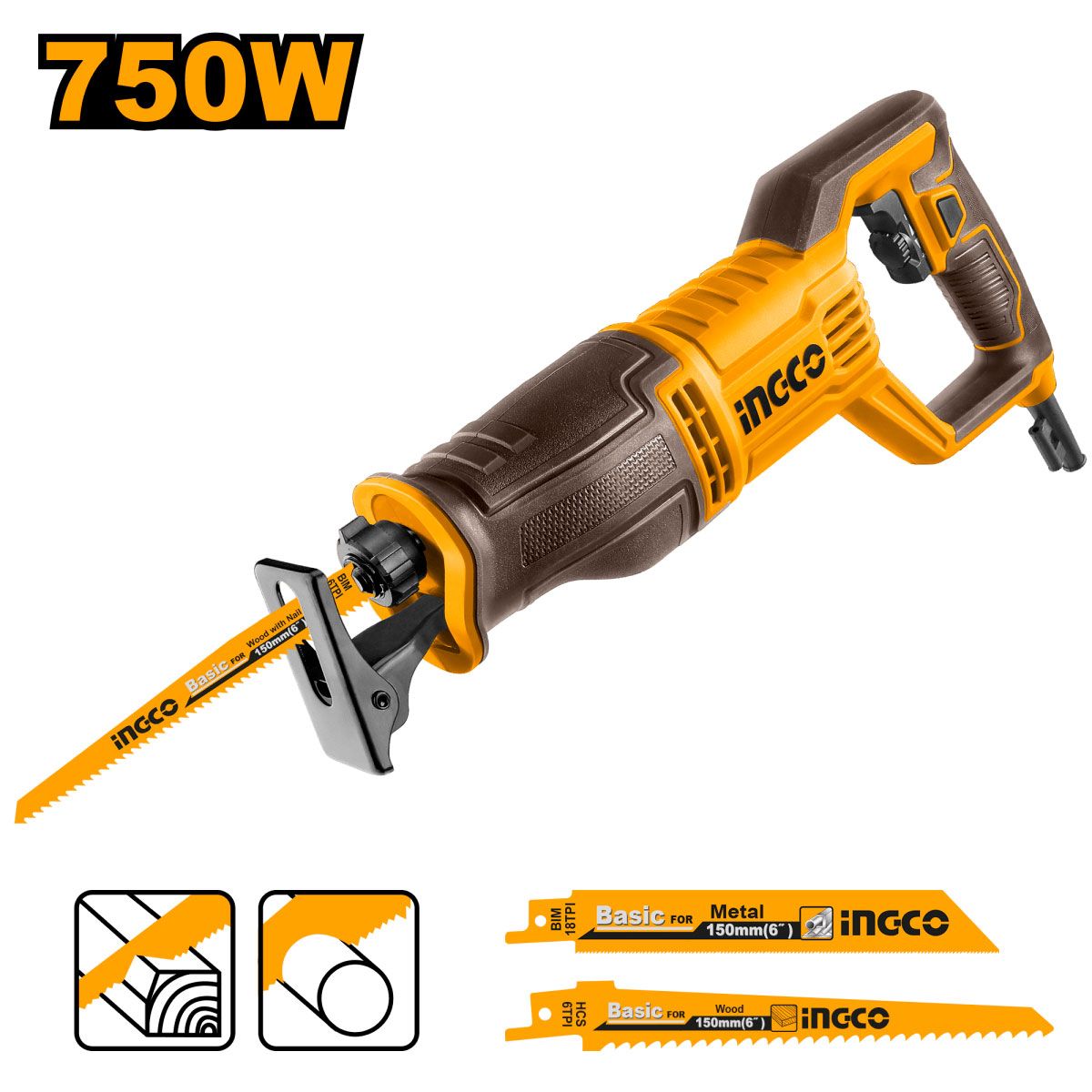 INGCO - Sierra sable 750W Para Corte MaderaAluminio INGCO URS7508