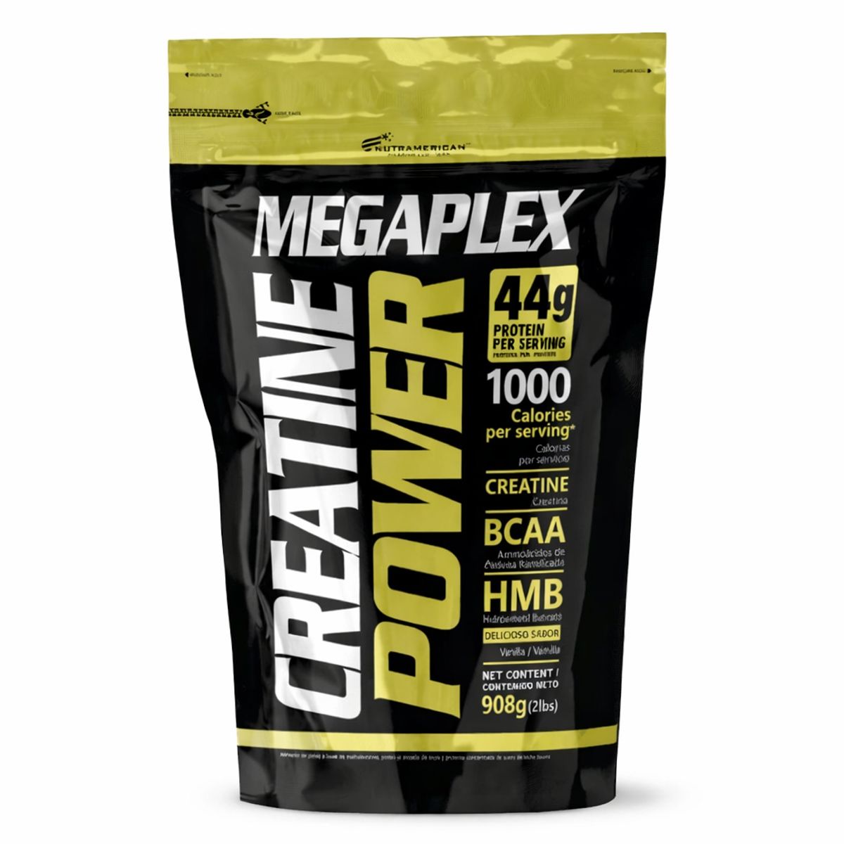 UPN - 2LB Megaplex Creatine Power Ganador de Masa con Creatina BCAA HMB 908 g Vainilla