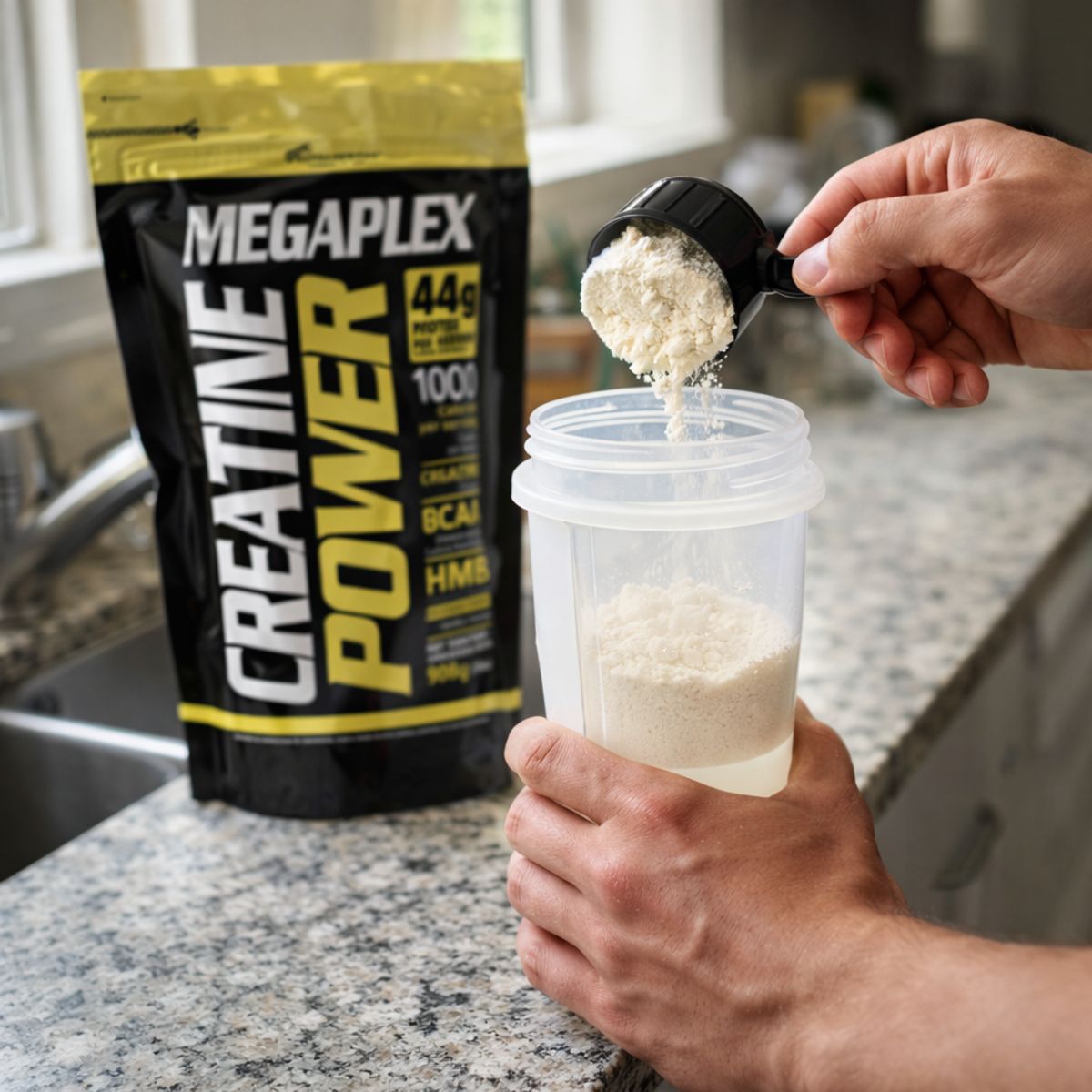 UPN - 2LB Megaplex Creatine Power Ganador de Masa con Creatina BCAA HMB 908 g Vainilla