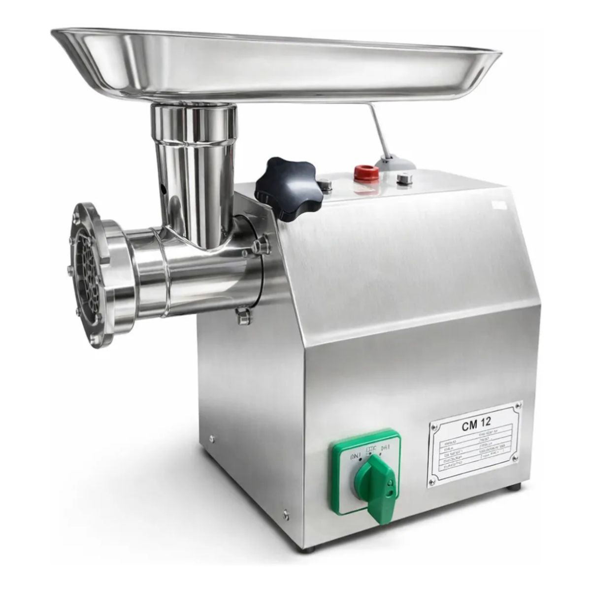GENERICO - Molino de Carne Industrial Eléctrico 12 Acero Inoxidable 1HP 110V