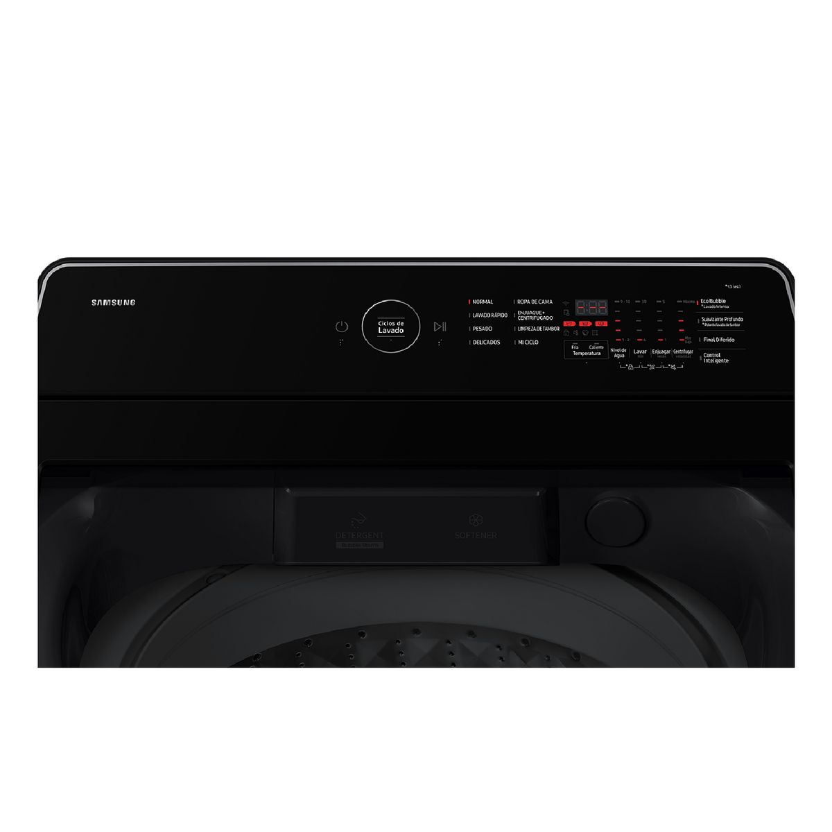 SAMSUNG - Lavadora Samsung Carga Superior 19Kg 41libras EcoBubble Gris - Negro WA70F19E7CCO