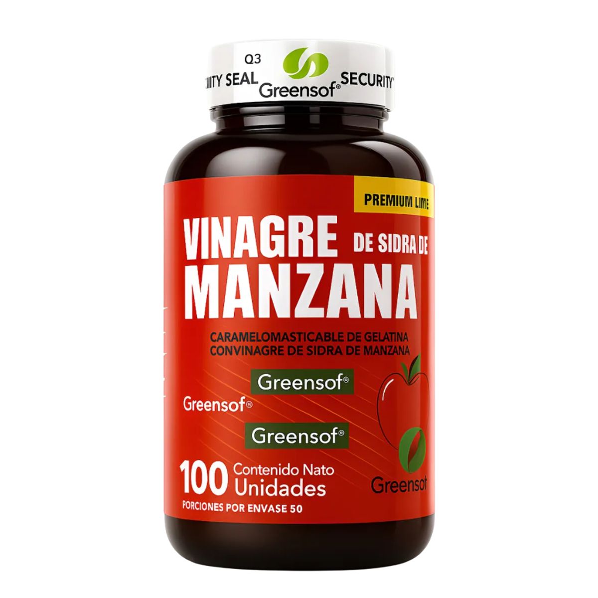 NATURAL ENERGY PRODUCTS - Vinagre de Manzana Americano con Invima  Metabolismo Activo x 480 mg