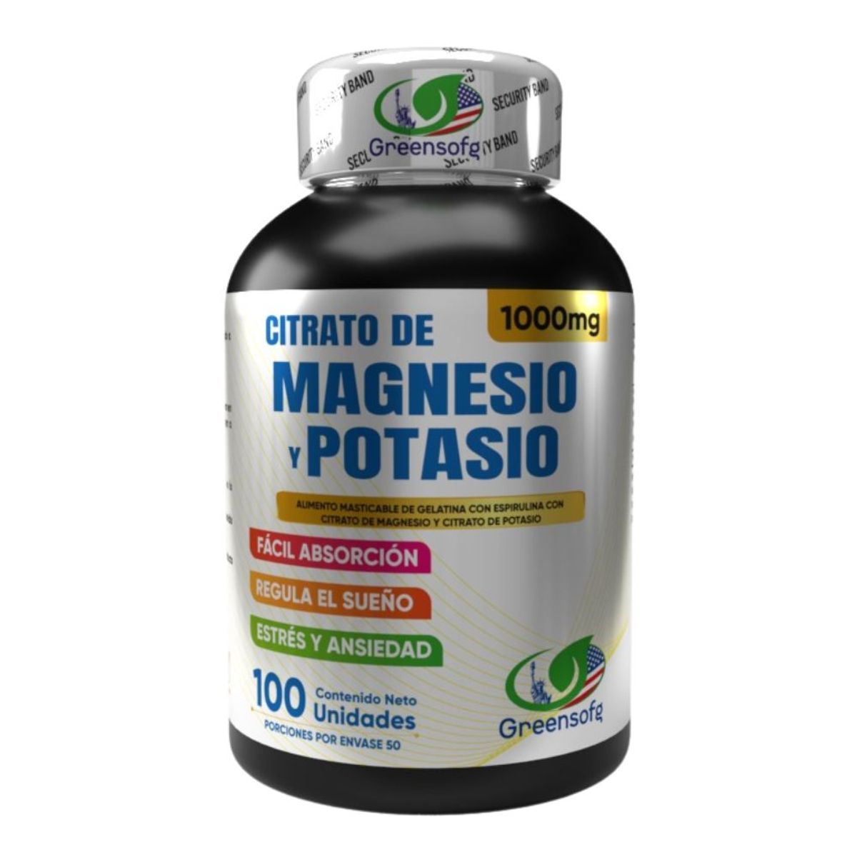 NATURAL ENERGY PRODUCTS - Citrato de Magnesio y Potasio Americano con Invima  Energía y Vitalidad x 1000 mg