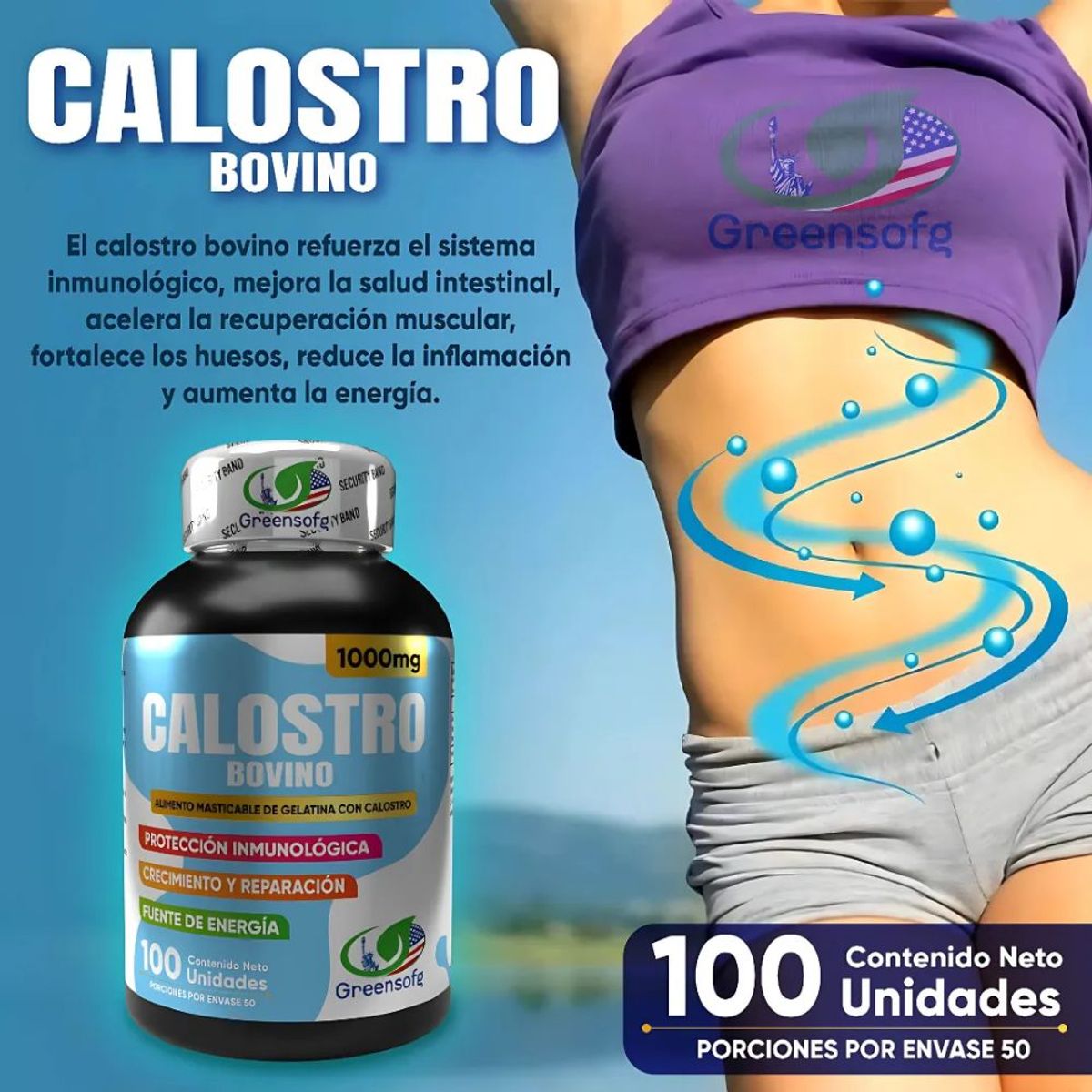 NATURAL ENERGY PRODUCTS - Calostro Bovino Americano  Inmunidad Avanzada x 1000 mg
