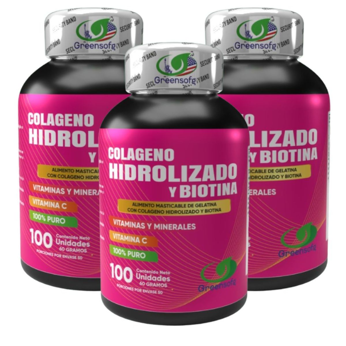 NATURAL ENERGY PRODUCTS - Colágeno Hidrolizado + Biotina Americano  Piel y Uñas Fuertes x 1000 mg