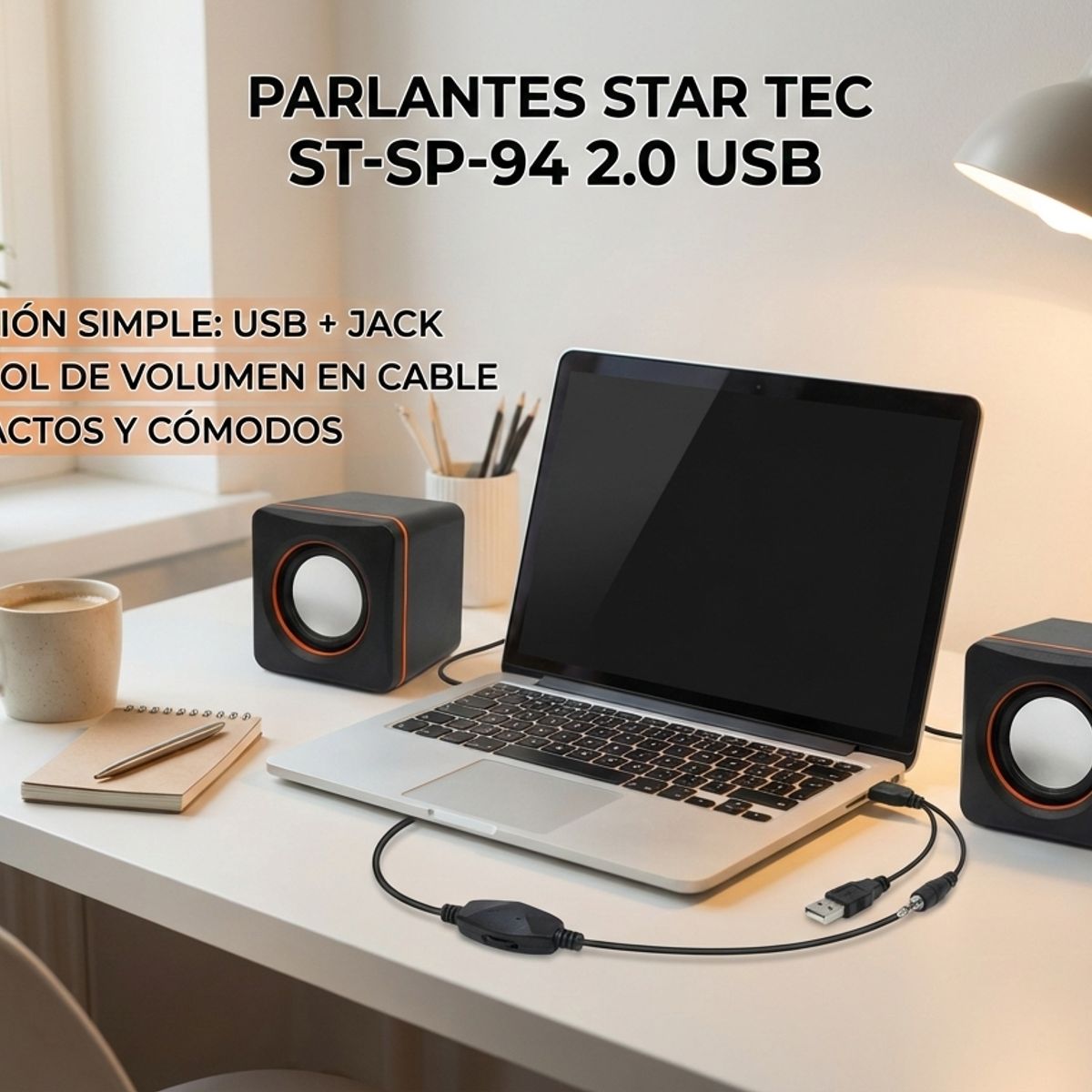 STARTEC - Parlante star tec 2.0 usb negro
