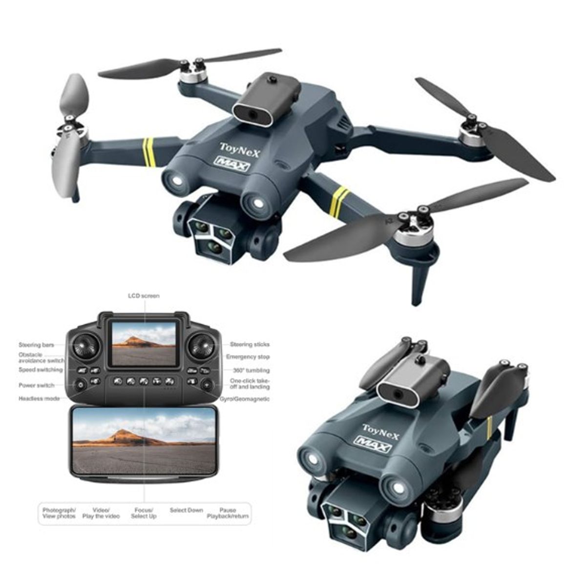 GENERICO - Drone Para fotografia Z3 Max Brushless Cámara HD Control Pantalla Azul