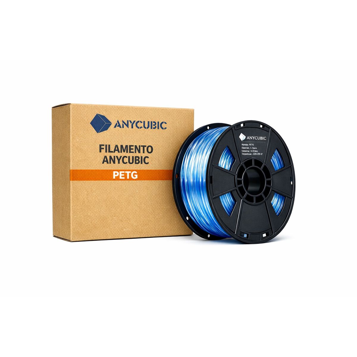 GENERICO - Filamento Petg Impresora 3D Anycubic 1Kg Azul Traslucido