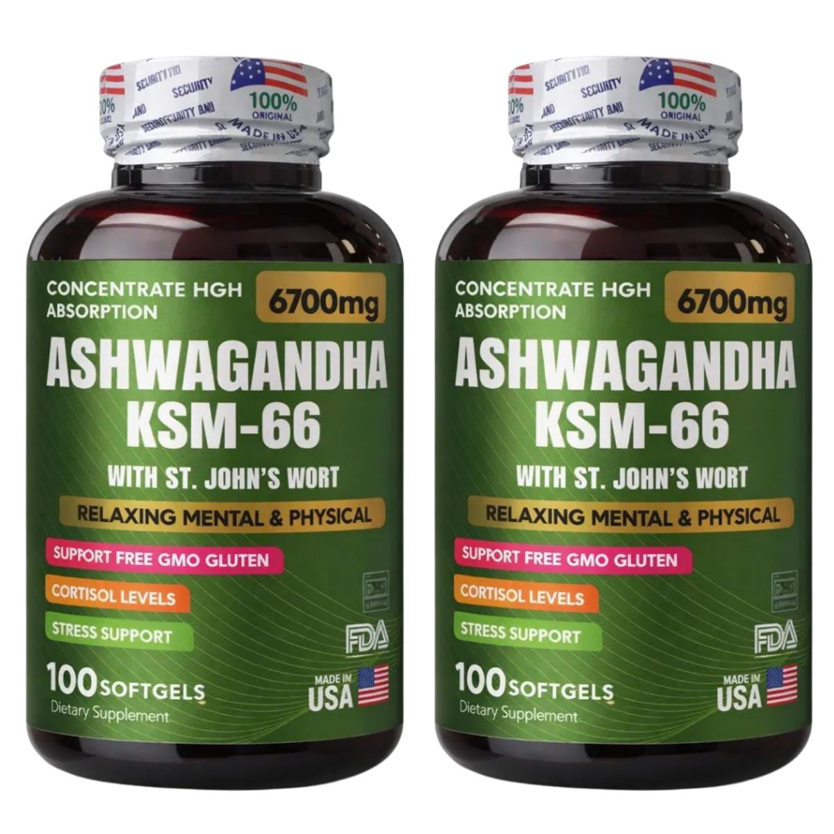 NATURAL ENERGY PRODUCTS - Ashwagandha KSM-66  - Relajación Fisica y Mental x2
