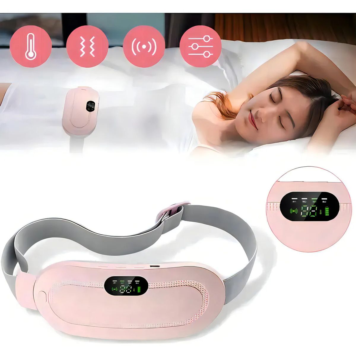 SKY - Almohadilla térmica eléctrica YM Menstrual Heating Pad para cintura
