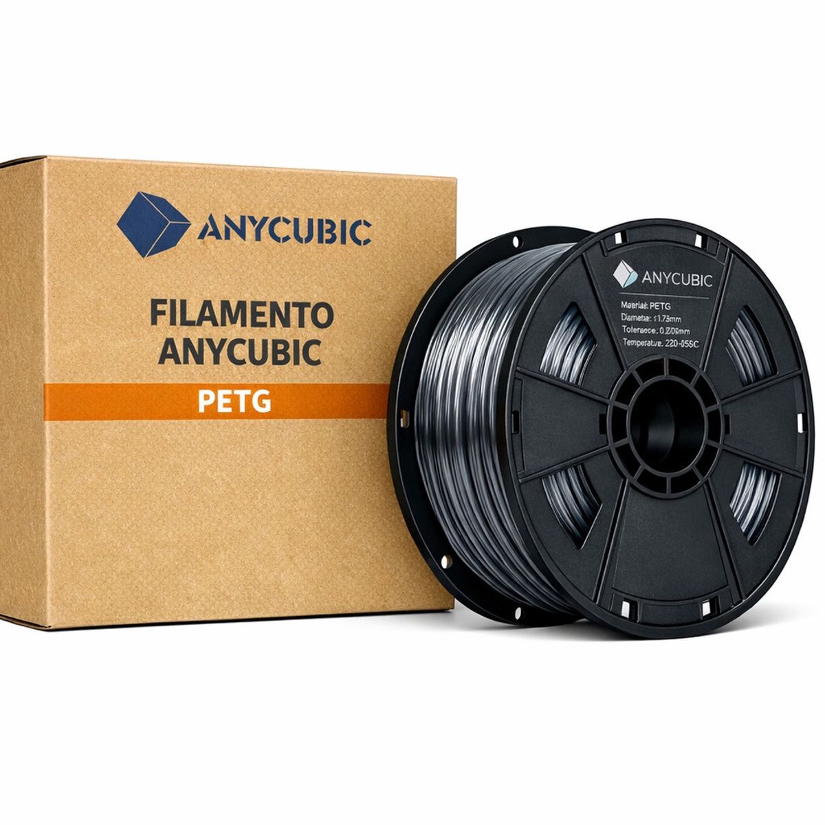 GENERICO - Filamento Petg Impresora 3D Anycubic 1Kg Gris Oscuro