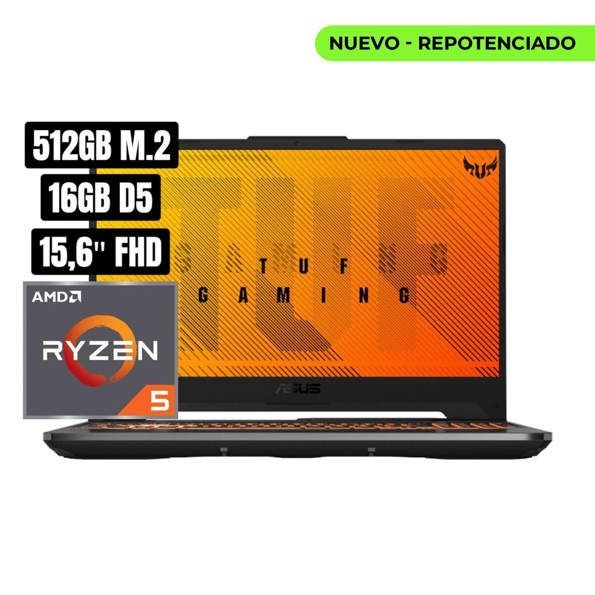 ASUS - Portátil Asus Tuf A15 - Ams Ryz 5 7535hs - 16gb - M.2512gb - RTX3050 4gb - 15,6″ Fhd